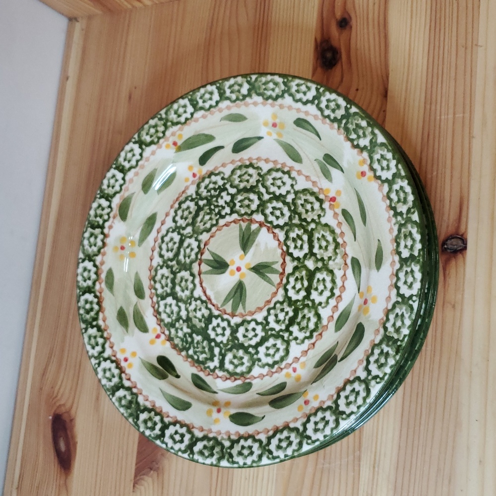 Old World Green Salad Plate by Temp-tations Set of 4. Jo+